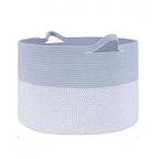 Generic Cotton 16x14 Inch Pack of 1 Storage Basket For Clothes (Gray- Gray White)