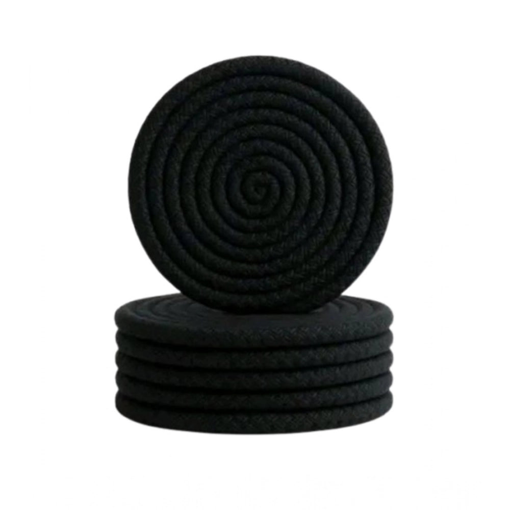 Generic Cotton 6 Pcs Set Tea Coaster 6 Pcs Set (Black) Main image