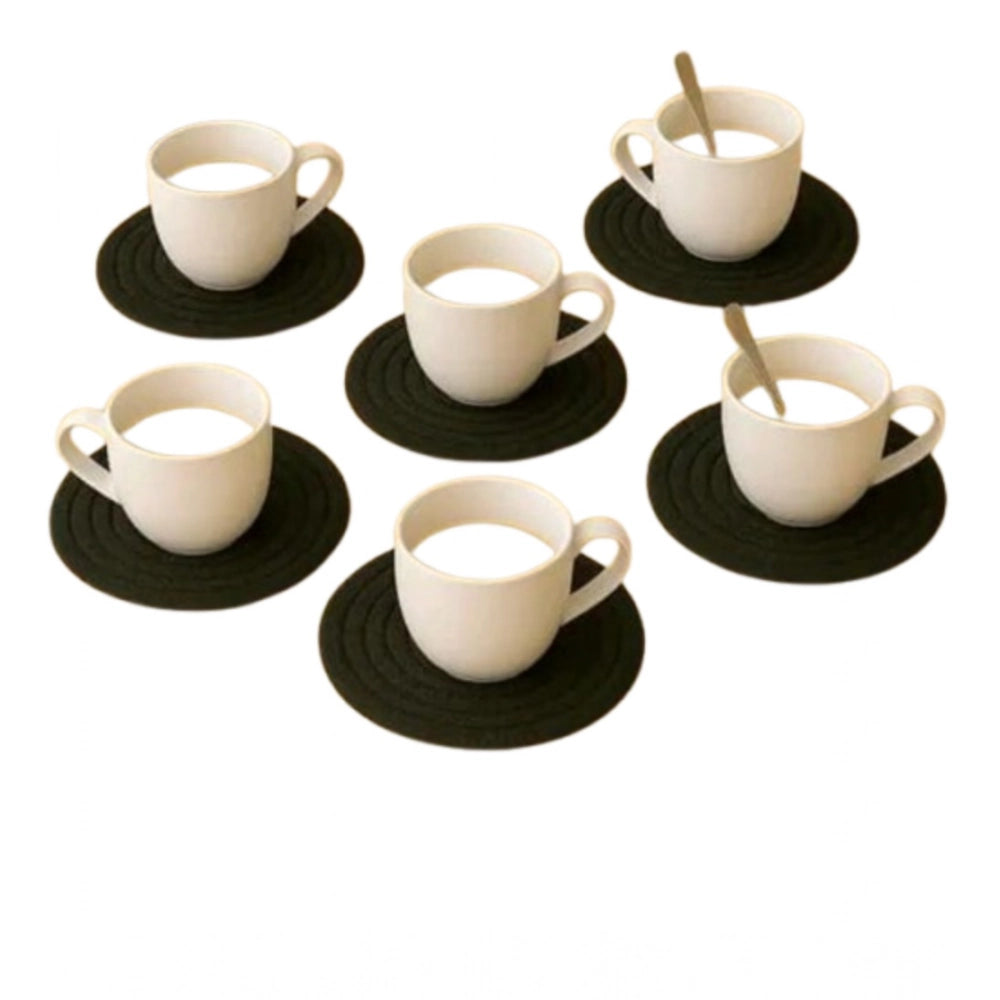 Generic Cotton 6 Pcs Set Tea Coaster 6 Pcs Set (Black) Secondary image