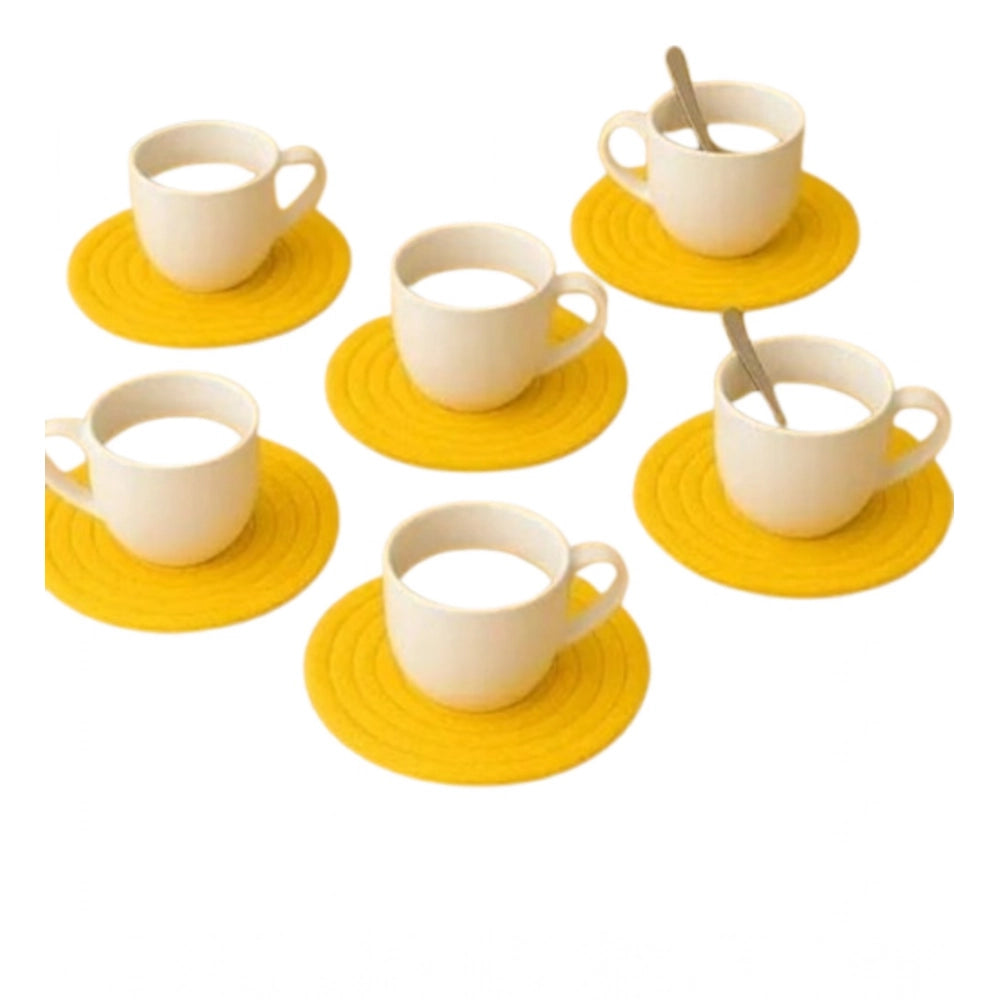 Generic Cotton 6 Pcs Set Tea Coaster 6 Pcs Set (Yellow) Secondary image