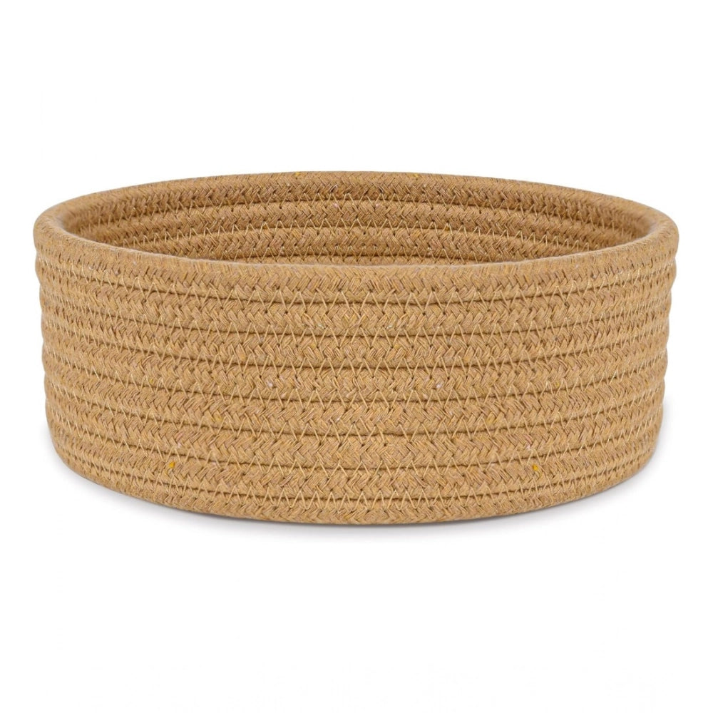 Generic Cotton 8x3 Inch Round 1 Pcs Bedside Organizer (Beige) Main image