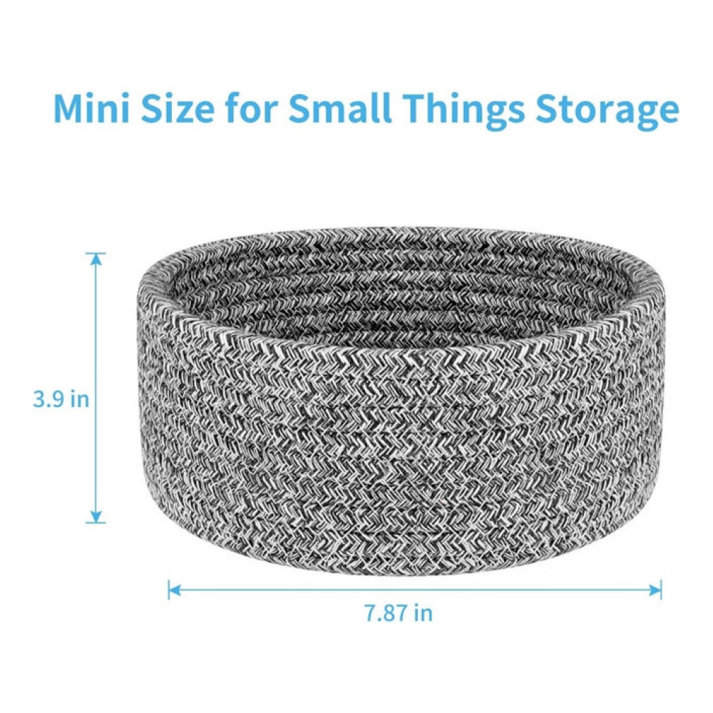 Generic Cotton 8x3 Inch Kidi Round 1 Pcs Bedside Organizer (Black) Secondary image