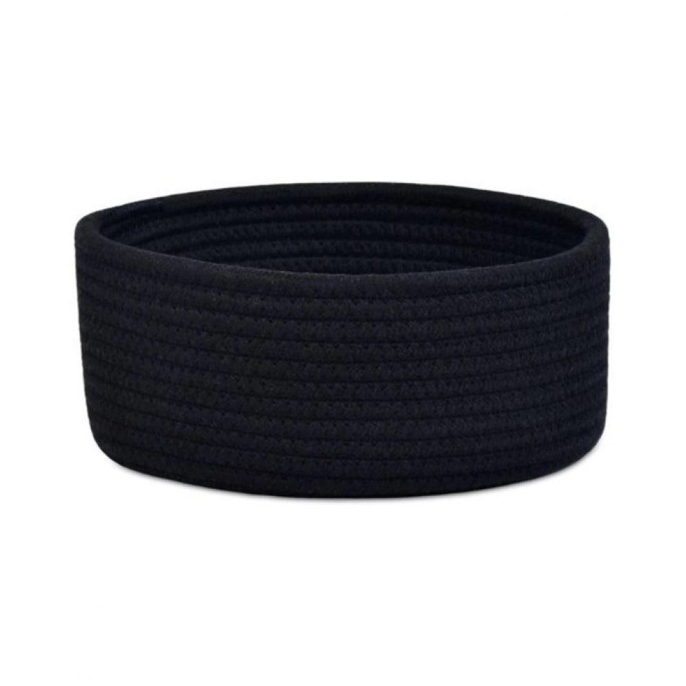 Generic Cotton 8x3 Inch Round 1 Pcs Bedside Organizer (Black) Secondary image