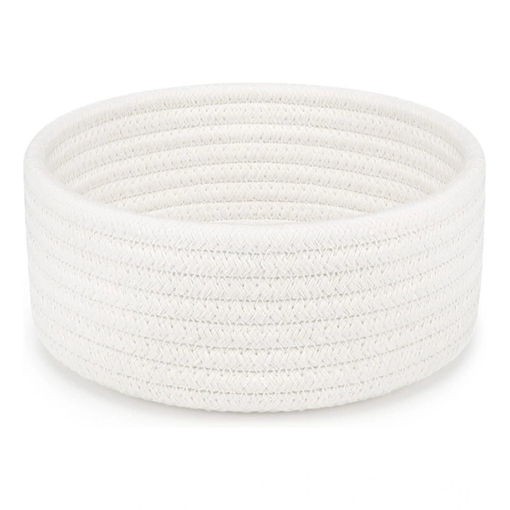 Generic Cotton 8x3 Inch Round 1 Pcs Bedside Organizer (White) Main image