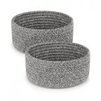 Generic Cotton 8x3 Inch Kidi Round 2 Set Bedside Organizer (Black)