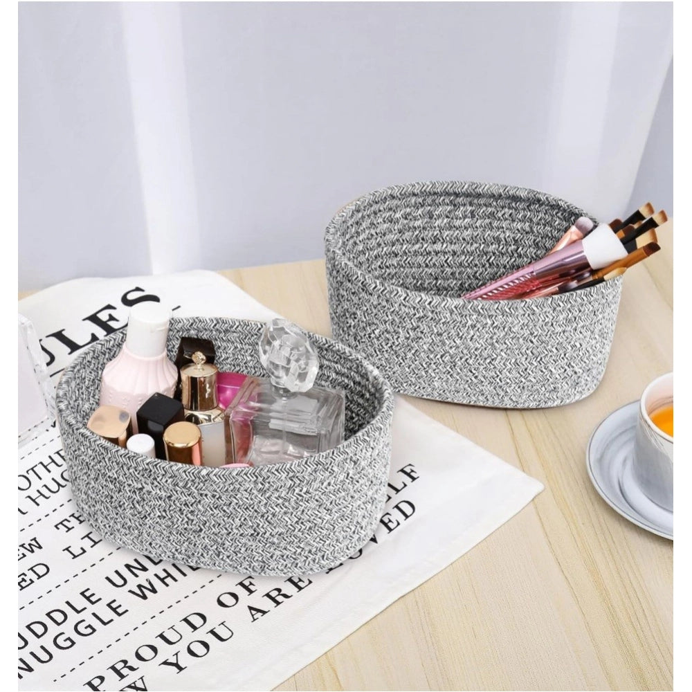 Generic Cotton 8x3 Inch Kidi Round 2 Set Bedside Organizer (Black)