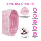 Generic Cotton 8x3 Inch Round 2 Set Bedside Organizer (Pink)
