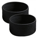 Generic Cotton 8x3 Inch Round 3 Set Bedside Organizer (Black)