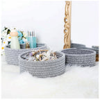 Generic Cotton 8x3 Inch Kidi Round 3 Set Bedside Organizer (Gray)