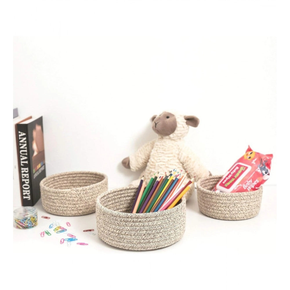 Generic Cotton 8x3 Inch Kidi Round 3 Set Bedside Organizer (Kidi) Secondary image