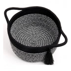Generic Cotton 8x4 Inch Round 2 Set Kidi With Jhalar Bedside Organizer (Black Kidi)