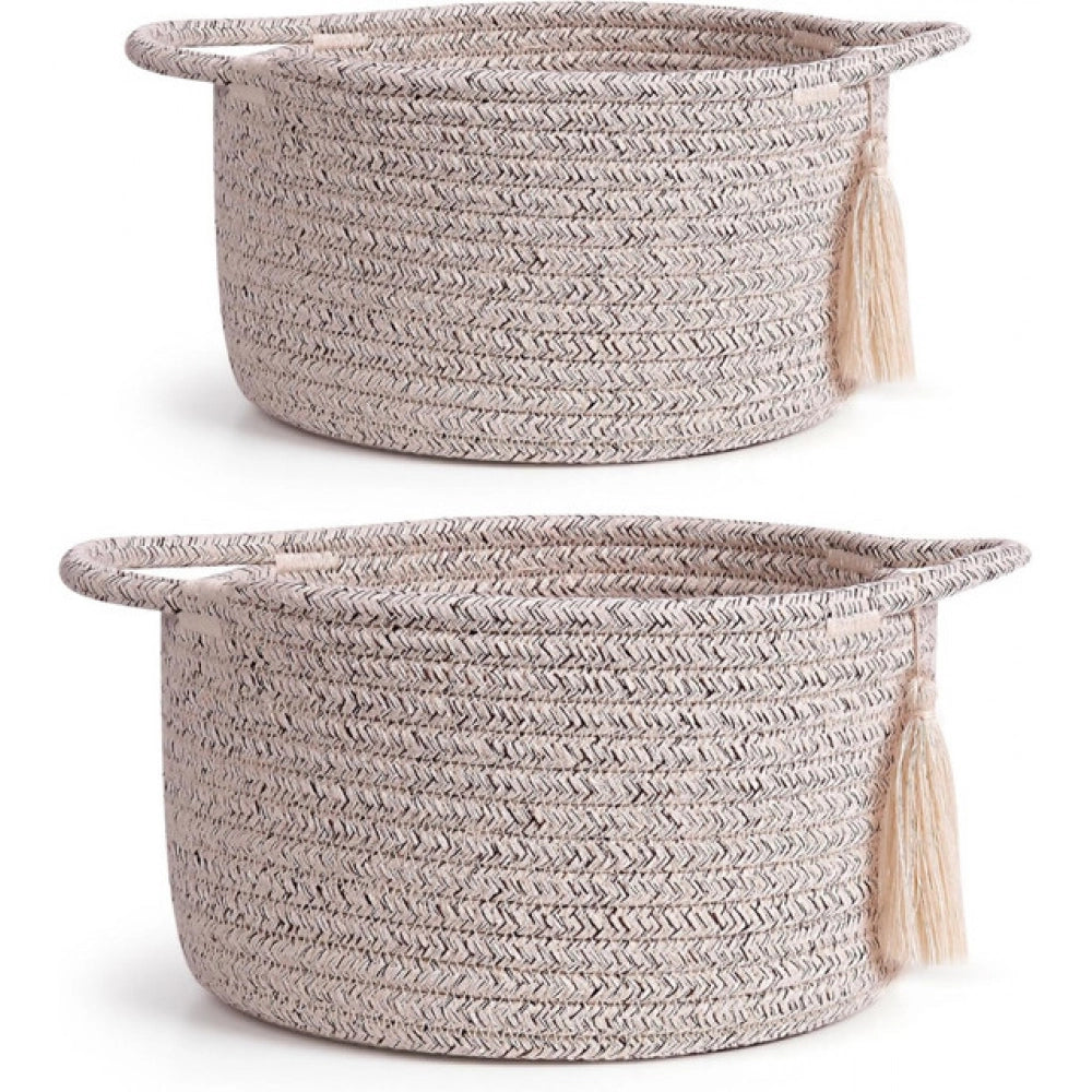Generic Cotton 8x4 Inch Round 2 Set Kidi With Jhalar Bedside Organizer (Kidi) Main image