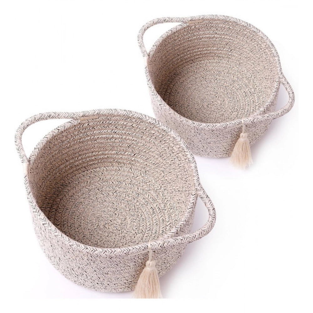 Generic Cotton 8x4 Inch Round 2 Set Kidi With Jhalar Bedside Organizer (Kidi) Secondary image