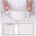 Generic Cotton 8x4 Inch Round 2 Set With Jhalar Bedside Organizer (White)