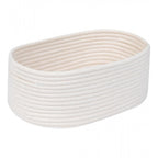 Generic Cotton Oval 10x7x5 Inch Bedside Organizer (White)
