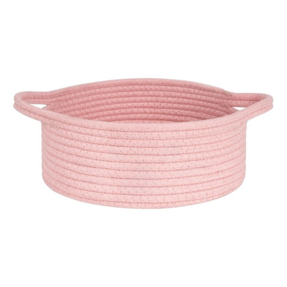 Generic Cotton 8x3 Inch Round Bedside Organizer (Pink) Main image