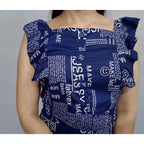 Generic Women's Casual Crepe Sleeveless Dress (Blue)