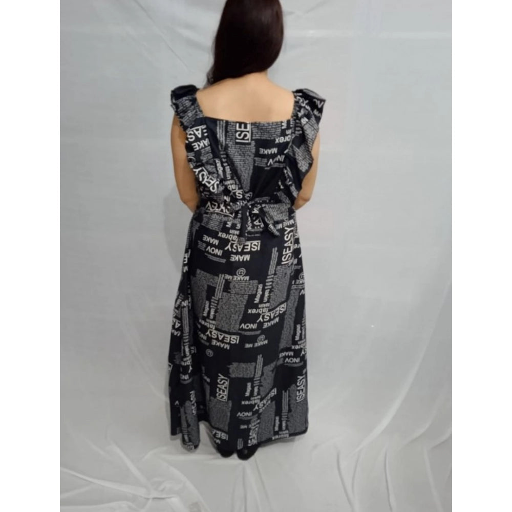 Generic Women's Casual Crepe Sleeveless Dress (Black) Secondary image