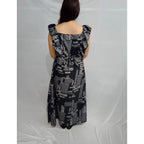 Generic Women's Casual Crepe Sleeveless Dress (Black)