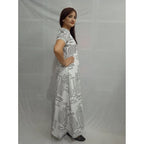 Generic Women's Casual Crepe Half Sleeves Dress (White)