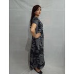 Generic Women's Casual Crepe Half Sleeves Dress (Black)