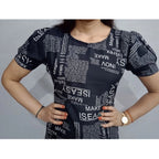 Generic Women's Casual Crepe Half Sleeves Dress (Black)