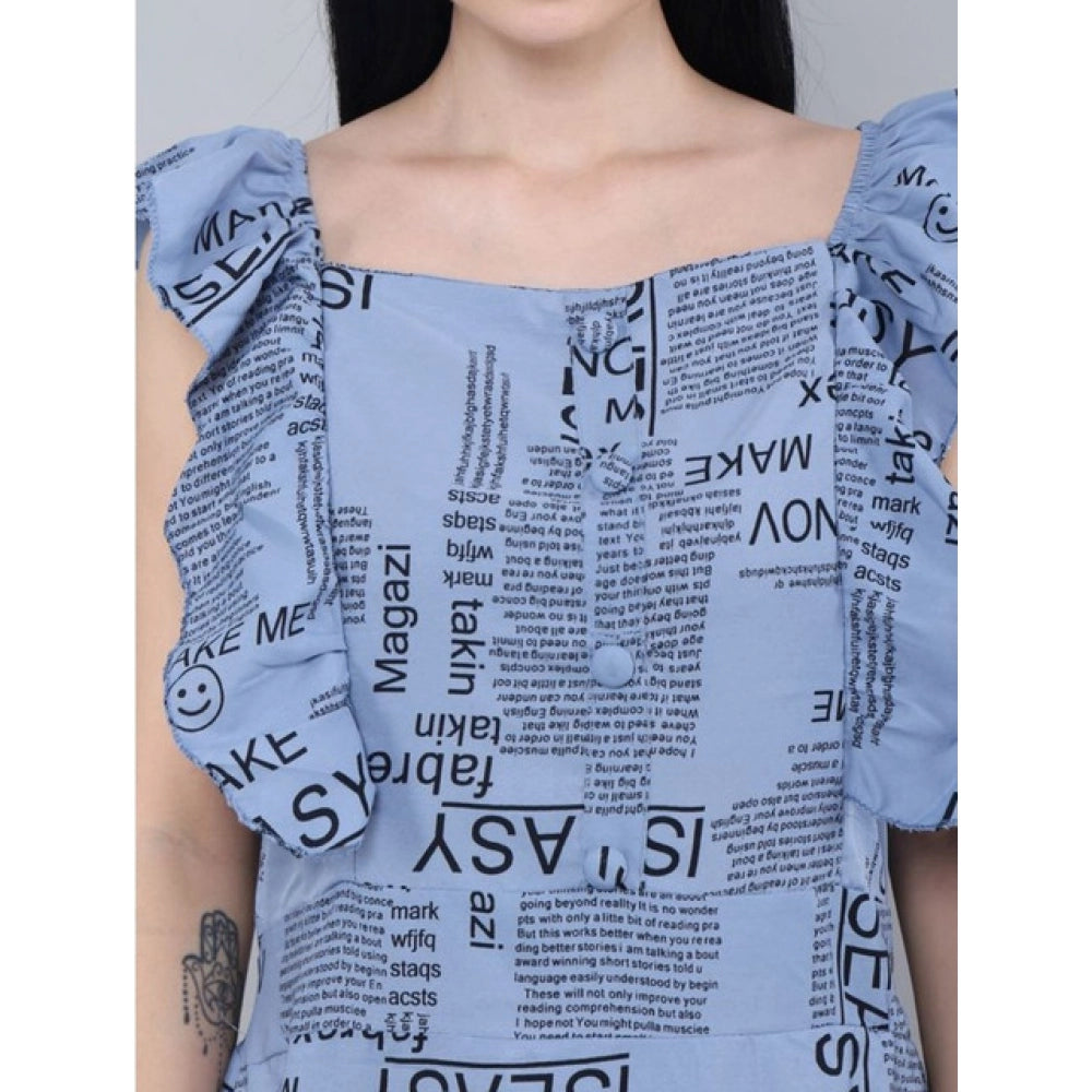 Generic Women's Casual Crepe Sleeveless Dress (Grey) Secondary image