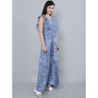 Generic Women's Casual Crepe Sleeveless Dress (Grey)