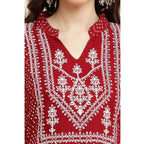 Generic Women's Casual Rayon Full sleeve Kurti (Maroon)