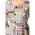 Generic Women's Casual Crepe 3-4th Sleeves Cord Set (White)