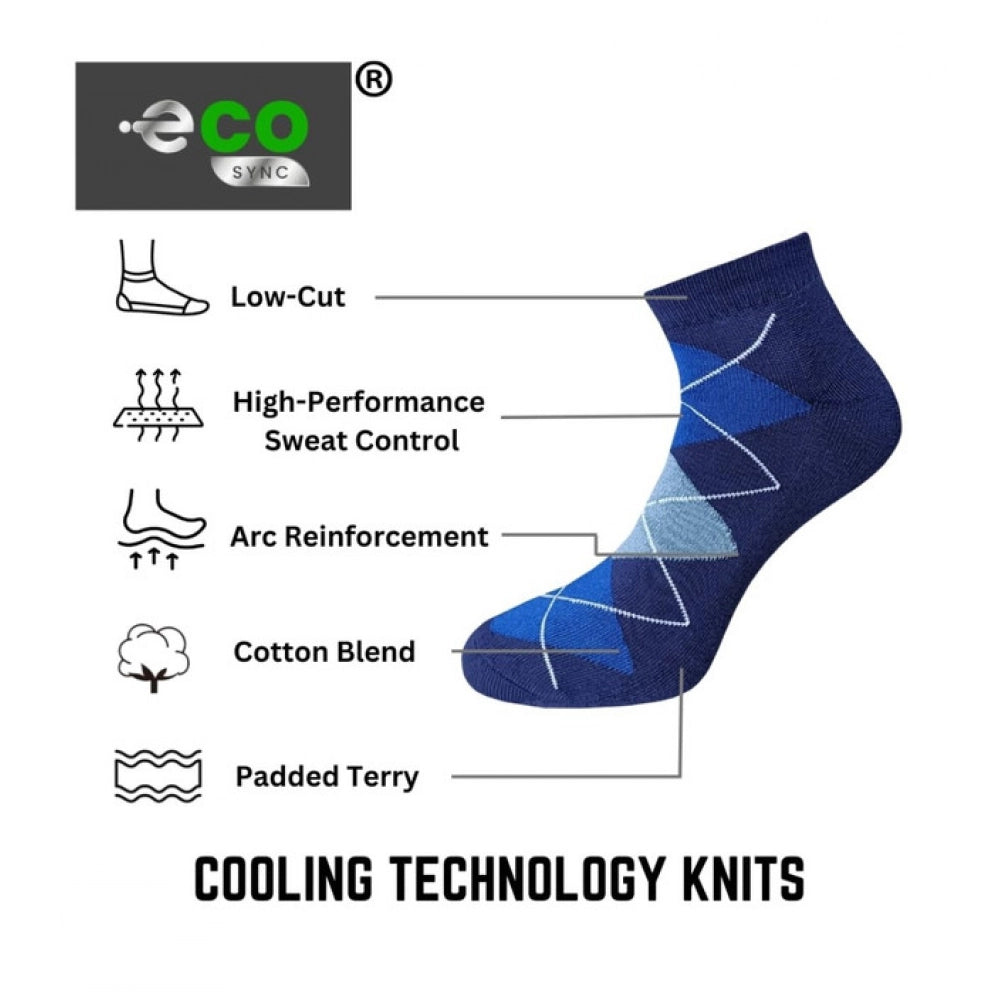 Generic 3_Pair Set Unisex Casual Cotton Printed Low Cut Socks (Multicolor) Secondary image