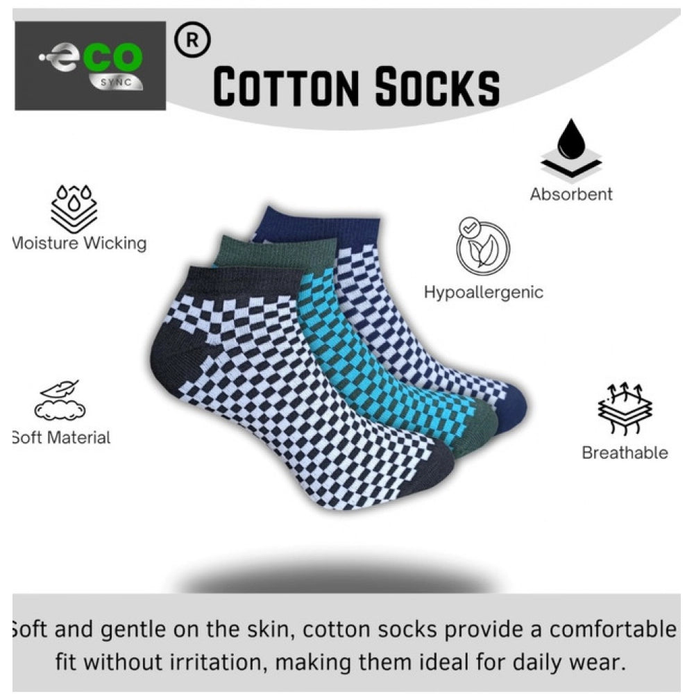 Generic 3_Pair Set Unisex Casual Cotton Printed Low Cut Socks (Multicolor)