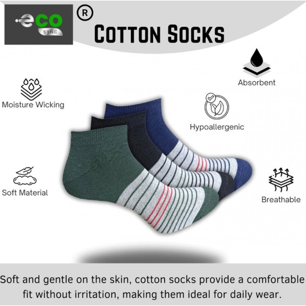 Generic 3_Pair Set Unisex Casual Cotton Printed Low Cut Socks (Multicolor)