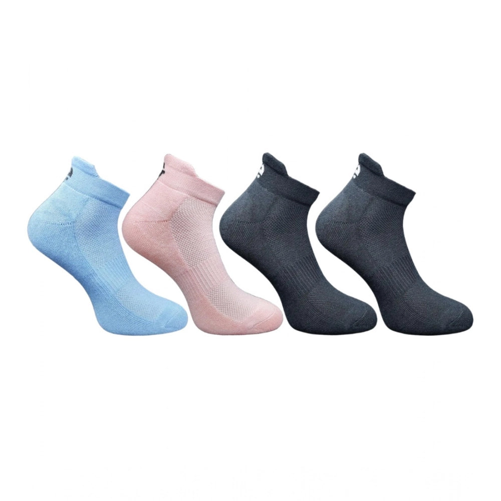 Generic 4_Pair Set Unisex Casual Cotton Printed Ankle Length Socks (Multicolor) Main image