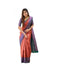 Generic Women's Soft Lichi Silk Printed Saree With Unstitched Blouse 5.5Mtr (Orange)