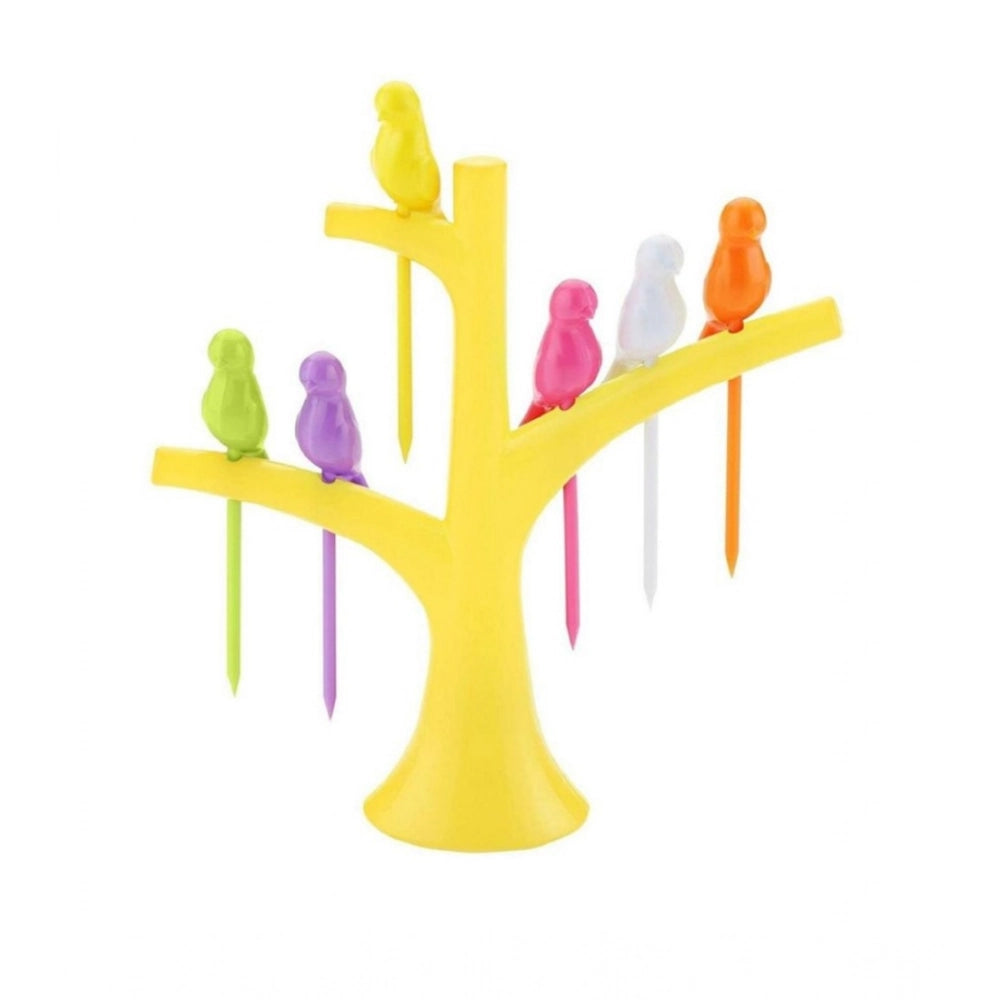 Generic Pack of 10_Bird Tree Fruit Fork Set Decorative Toothpick Holder (Color: Assorted ) Secondary image