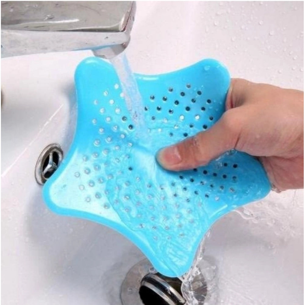 Generic Pack of 6_Star-Shaped Silicone Sink Filter – Hair Catcher And Drain Strainer (Color: Assorted ) Main image
