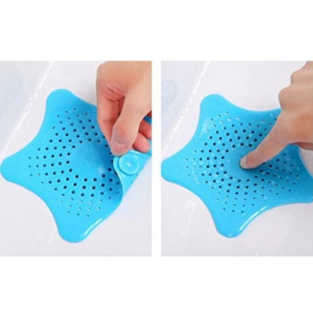 Generic Pack of 6_Star-Shaped Silicone Sink Filter – Hair Catcher And Drain Strainer (Color: Assorted ) Secondary image