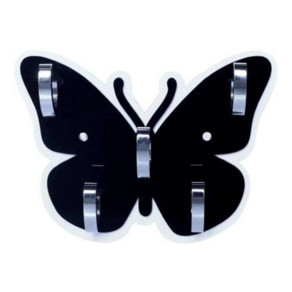 Generic Pack Of 2_Butterfly Key Holder – Decorative Wall Mount Key Organizer (Color: Black) Main image
