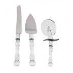 Generic Stainless Steel Cake Serving Set | Cake Cutting Knife And Server Set with Handle (Color: Assorted )