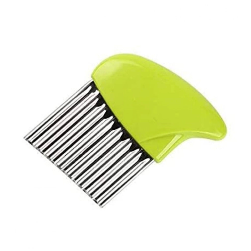 Generic Pack Of_5 Wave Shape Stainless Steel Potato Cutter And Slicer – (Color: Assorted ) Main image