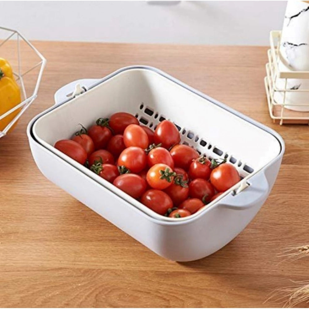 Generic Pack Of 2_Multi-Purpose Kitchen Basket – Ideal for Straining, Sieving, Washing And Holding Fruits or Foods (Color: Assorted ) Secondary image