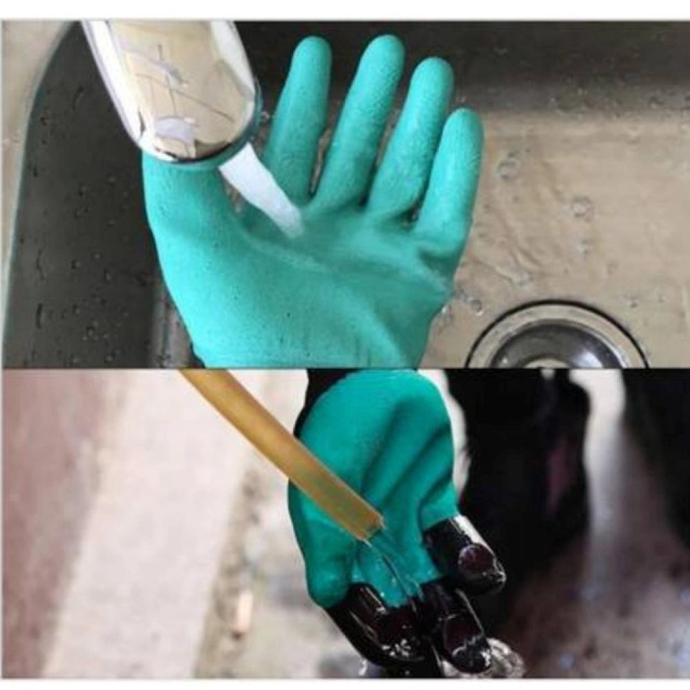 Generic Pack Of 2_Heavy Duty Garden And Farming Gloves – Durable Protective Gloves (Color: Assorted )