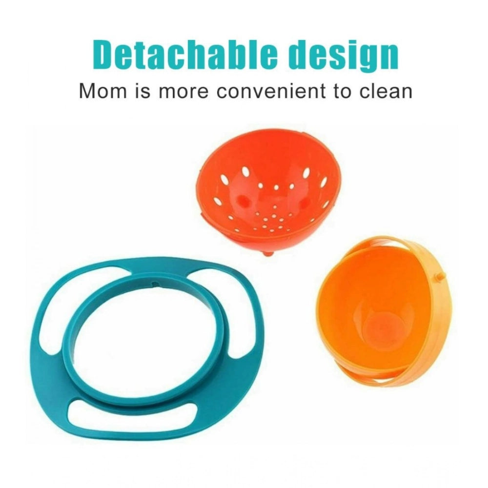 Generic Pack Of 2_Gyro Bowl – Spill-Proof Rotating Fun Bowl for Kids (Color: Assorted )