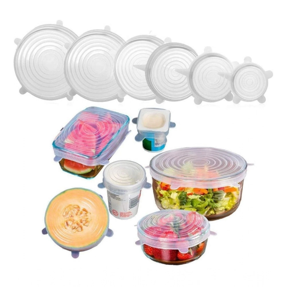 Generic Pack Of 2_Silicone Lids – Reusable Stretchable Covers for Bowls And Containers (Color: Assorted ) Secondary image