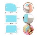 Generic Pack of 5_Plastic Dough And Cake Scraper Set – 3 Pieces (Color: Assorted))