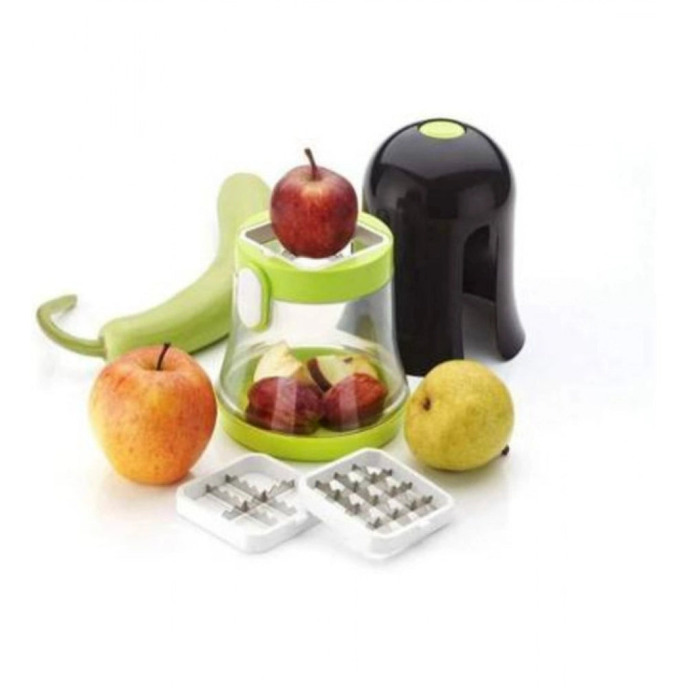 Generic Stainless Steel Multifunction Vegetable Cutter Chipser Manual Quick Dicer Fruit Slicer Non-Skid Base Slicer and Cutter Grater (Color: Assorted ) Secondary image